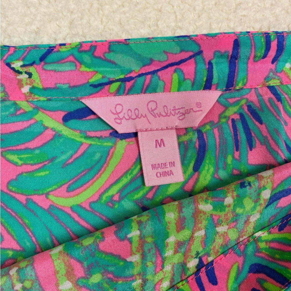 Lilly Pulitzer Adira Silk Off The Shoulder Top Medium Pink Sunset Coco Breeze - Picture 4 of 8
